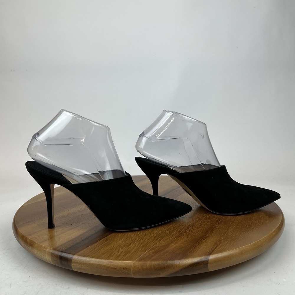 Womens Paul Andrew Certosa Black Suede Slip On Pointed Heeled Mules Size EU 38